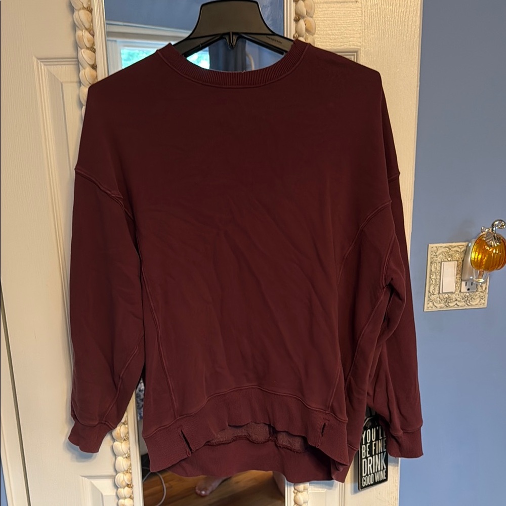 Aerie oversized fit cardigan in maroon size Medium